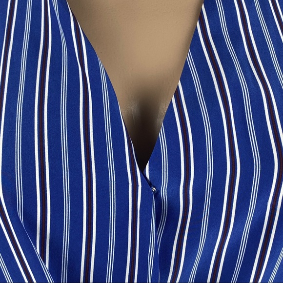 NEW RAG & BONE REVOLVE BLUE STRIPED SILK BLOUSE - Picture 3 of 8